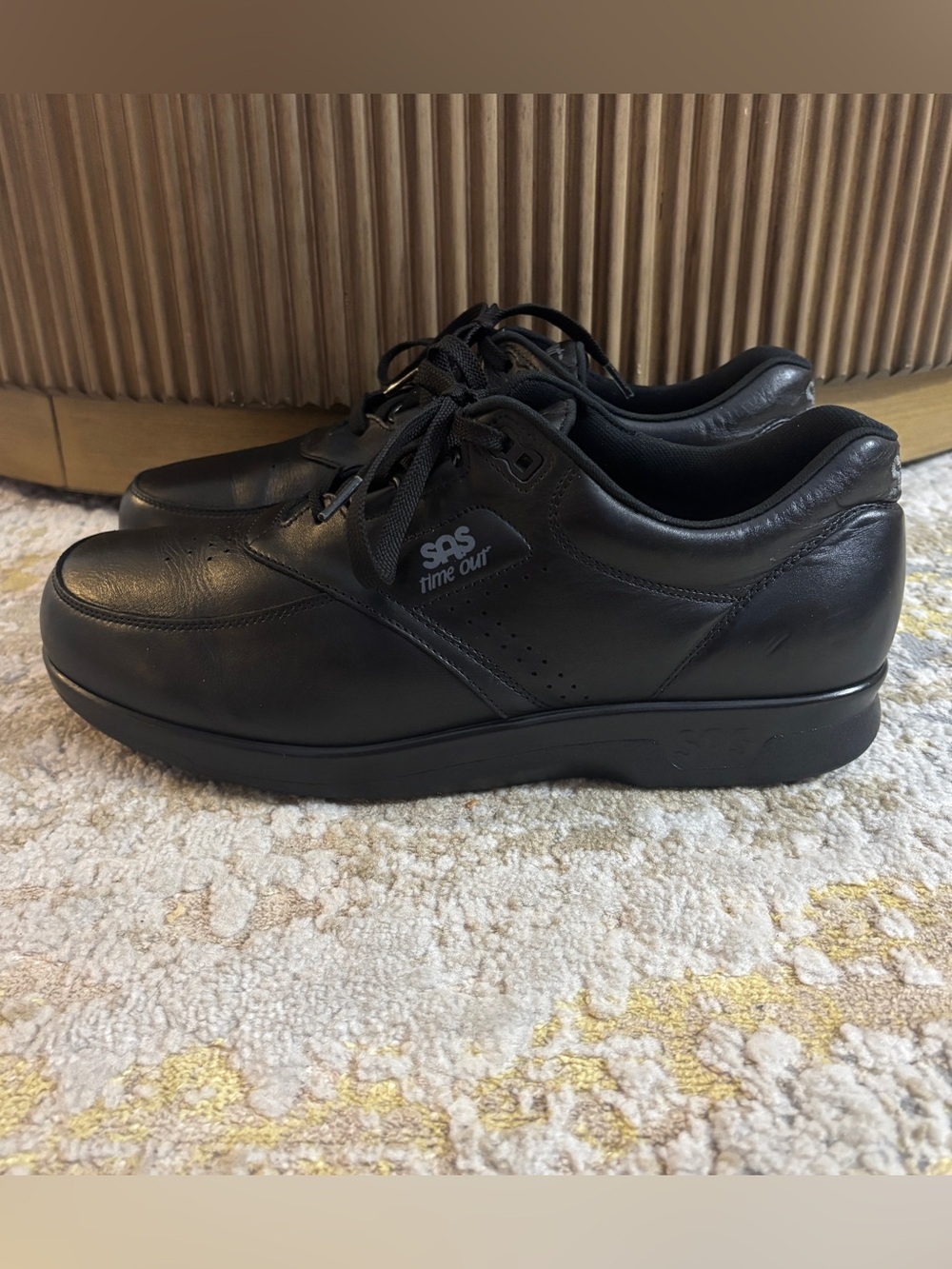 SAS Time Out Men's Walking Shoes Black Leather Size 11 W Wide Comfort USA Made